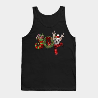 Christmas Joy Dwarf Stocking Reindeer White Chihuahua Tank Top